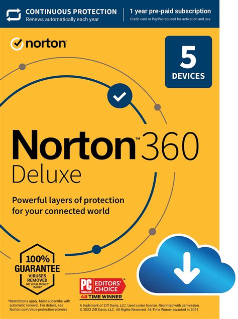 Norton 360 Deluxe includes 50 GB of cloud storage across 5 devices. . Norton360 download
